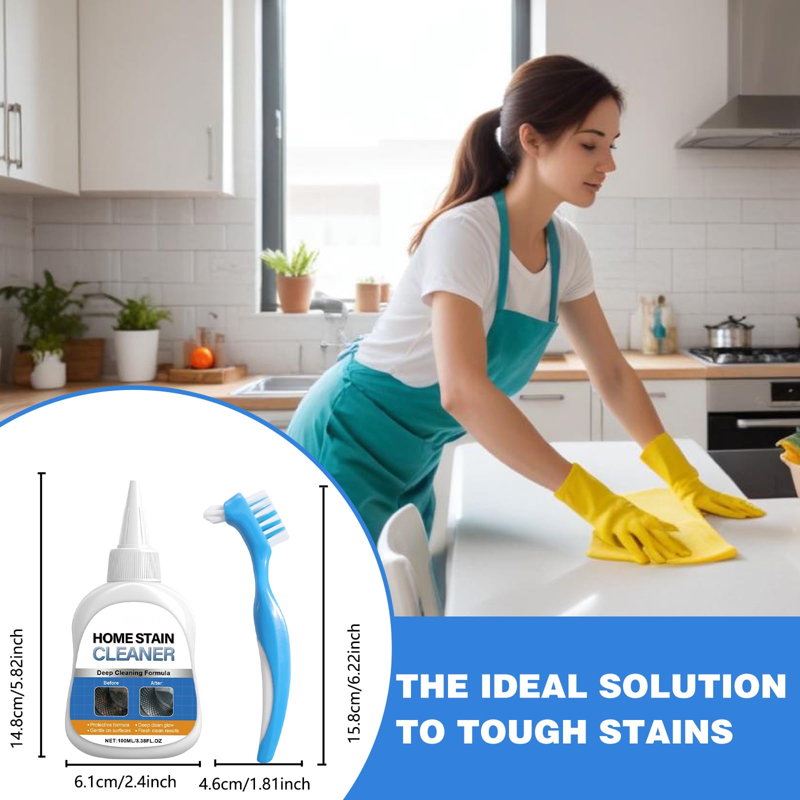 Mold stain removal gel cleaner