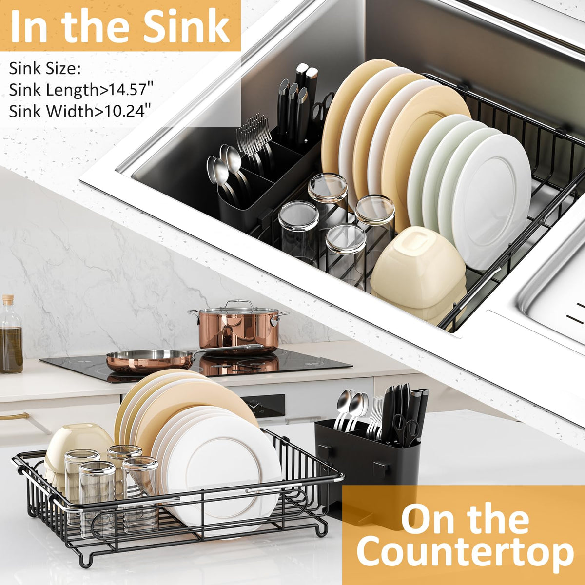 Expandable in Sink Dish Drying Rack