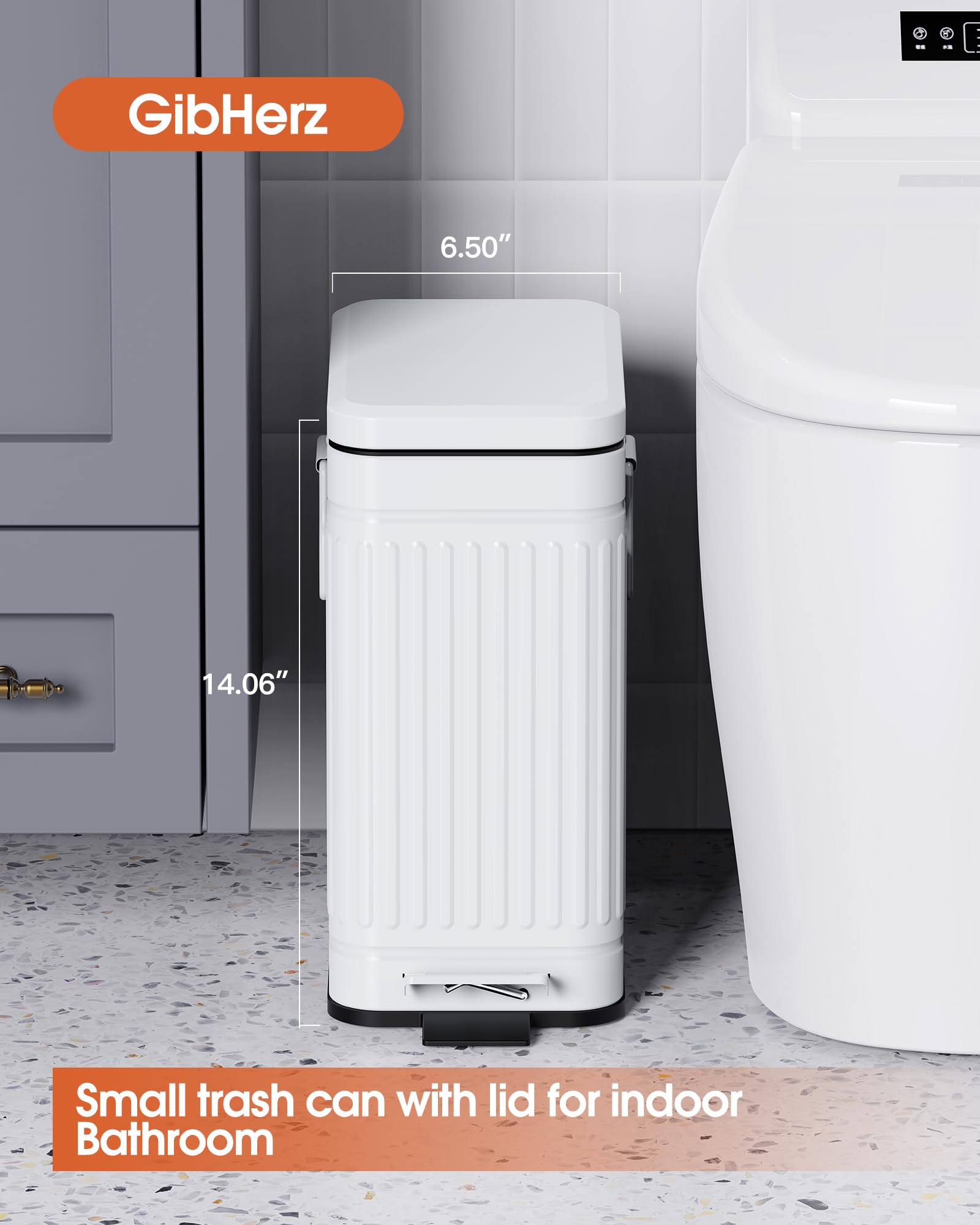 Small Trash Can with Lid Soft Close