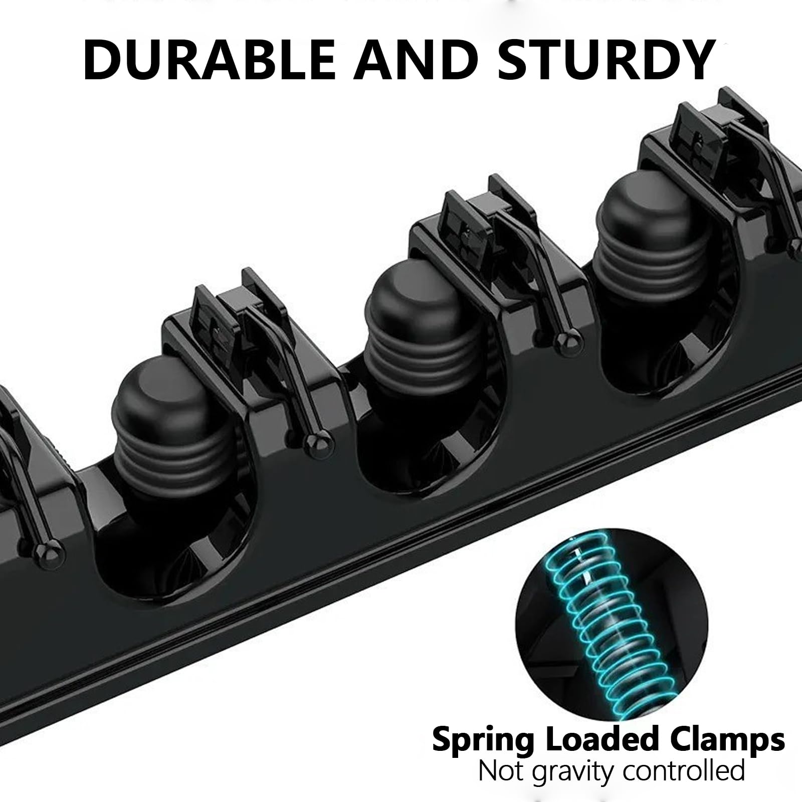 Broom Holder Wall Mount with Hooks & Slots