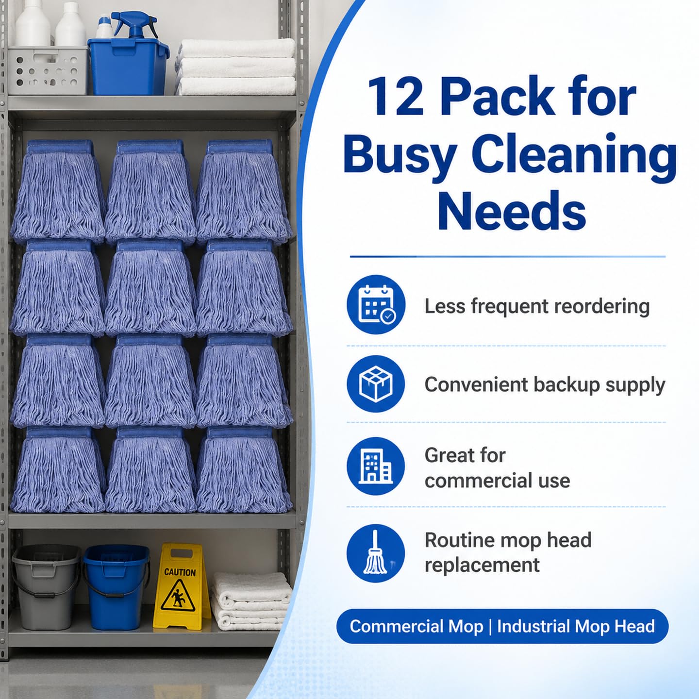 12 Pack Mop Head Replacement