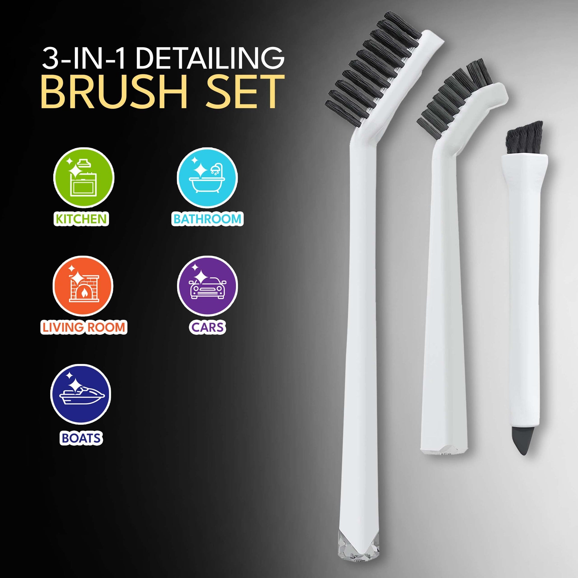 Grout Cleaning Brushes Set (3 Count)