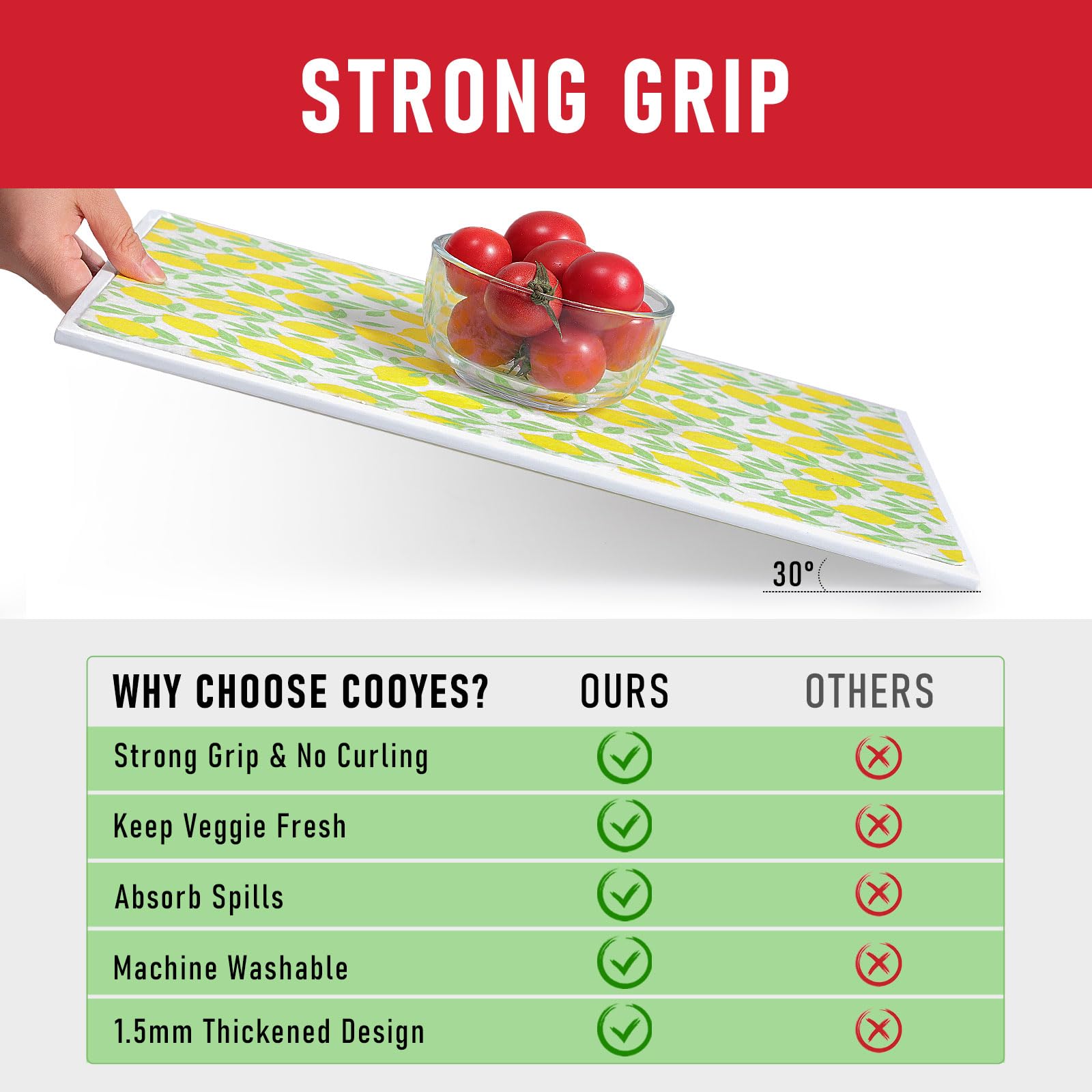 6 Pack Polyester Shelf Liners for Kitchen Cabinets