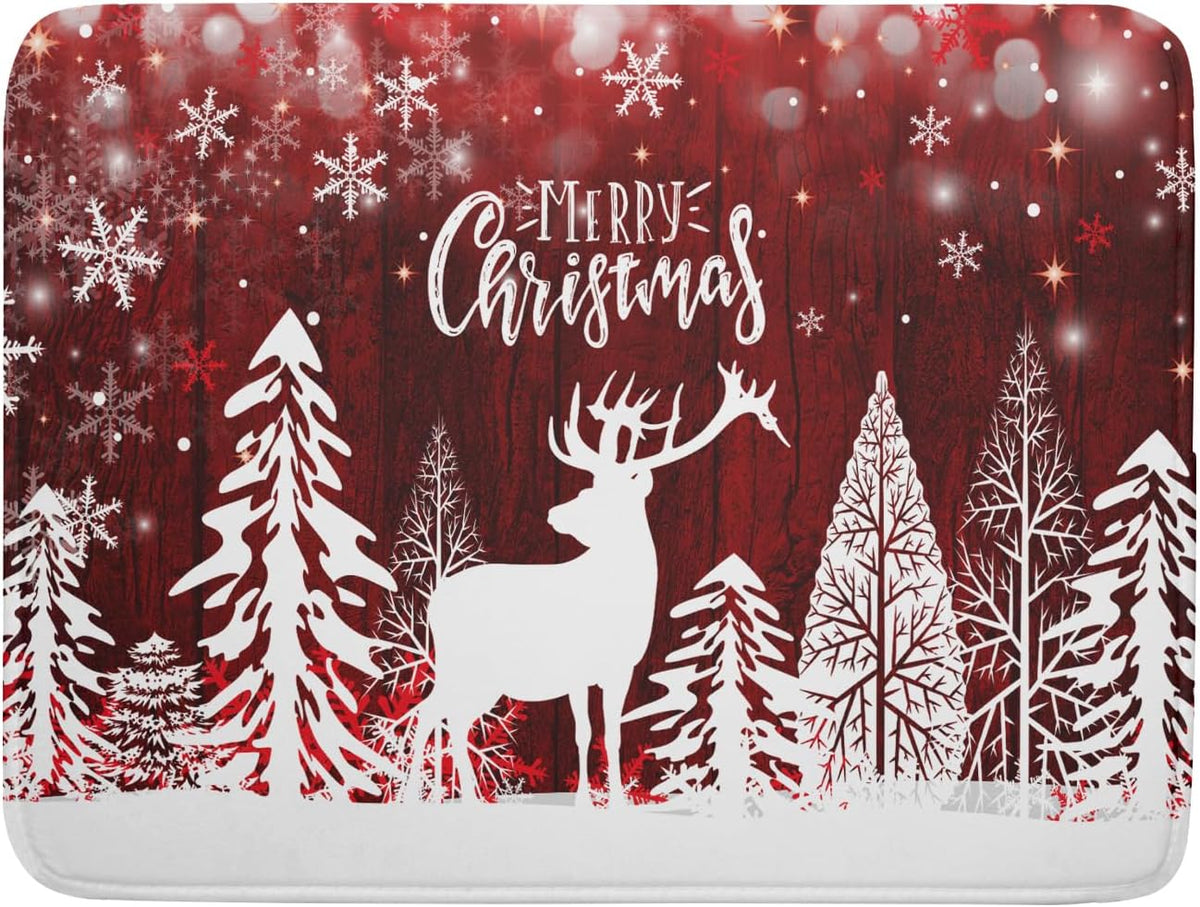 Christmas Dish Drying Mats for Kitchen Counter 16x18 Inch Merry Christmas Happy New Year Snowflake Microfiber Drying Mat Kitchen Accessories Fast Dry Dishes Pad Dish Rack Drainer Mat for Coffee Bar