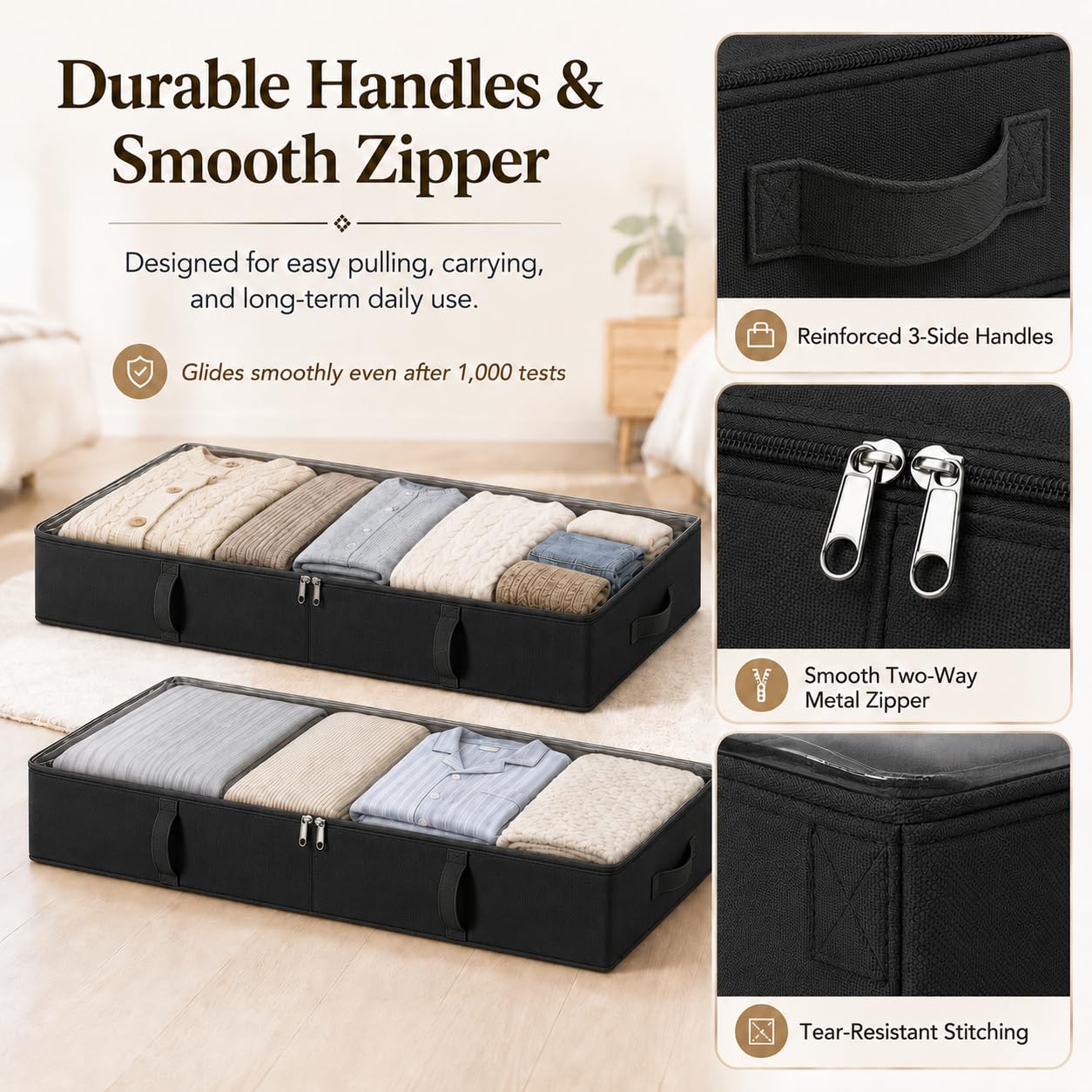 Side Supported Under Bed Storage Containers (2 Count)