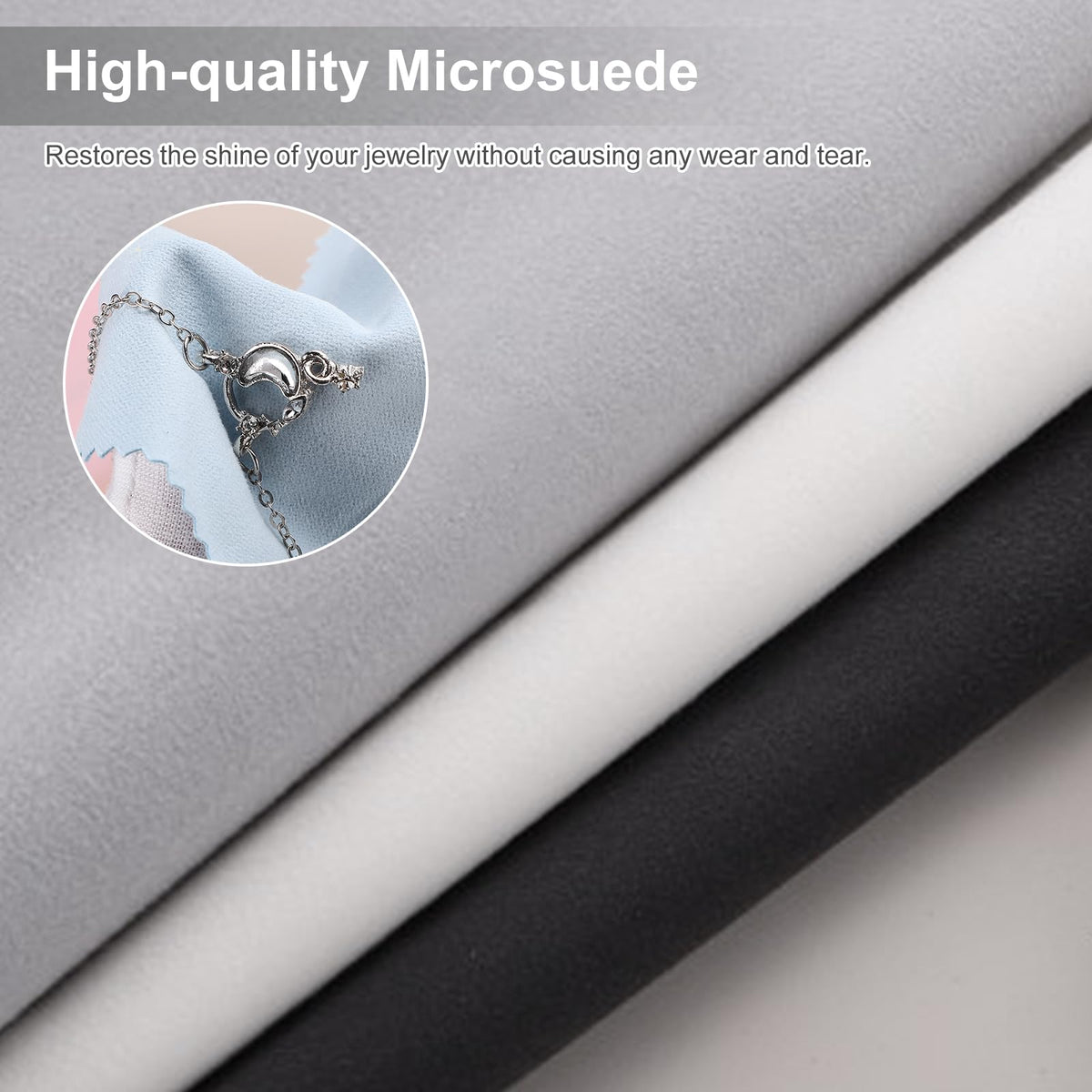 Jewelry Polishing Cloth 11.8x11.8 Inch Silver Polish Cleaning Cloths Jewelry Cleaner for Rings