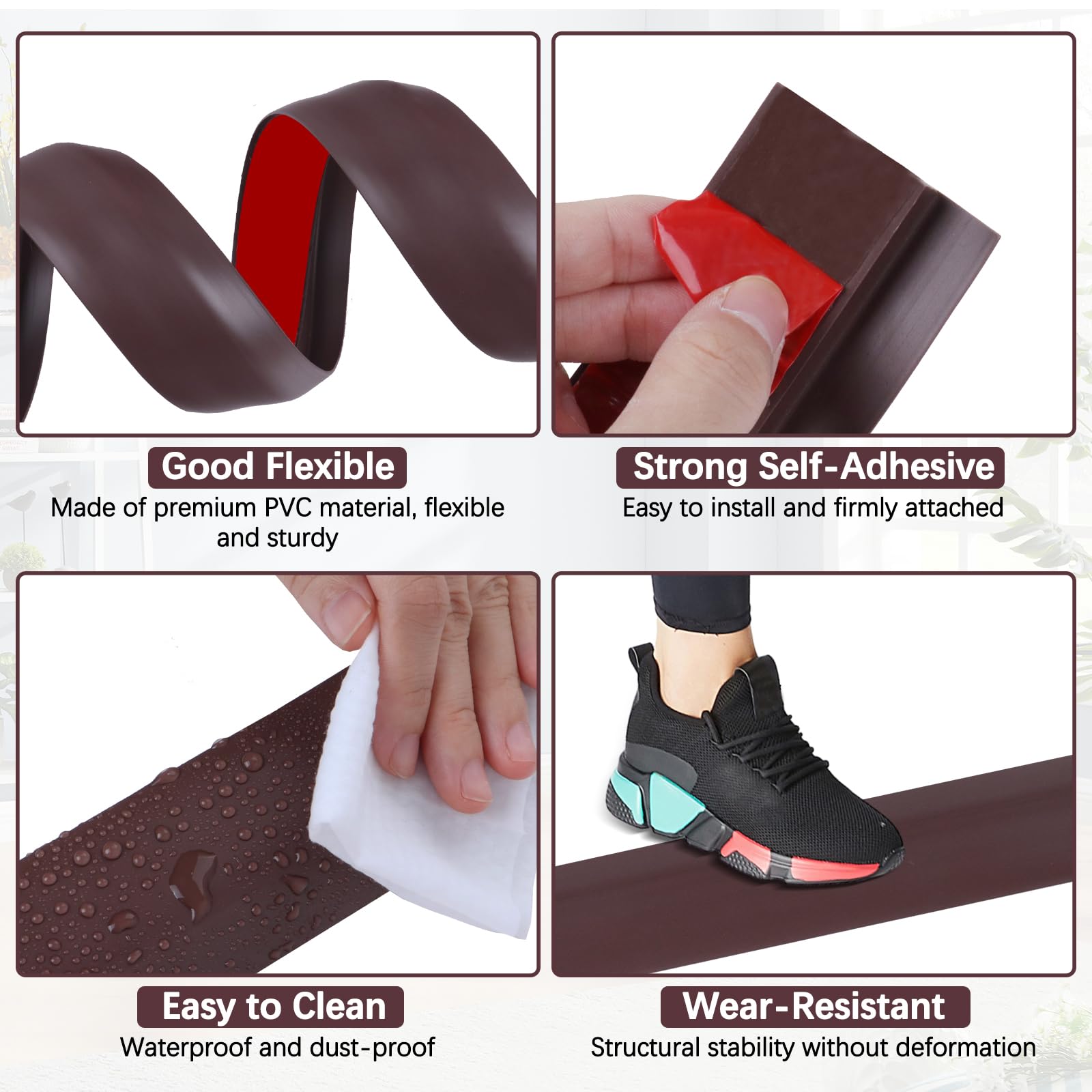 Vinyl Floor Transition Strip Self Adhesive Door Threshold Strip
