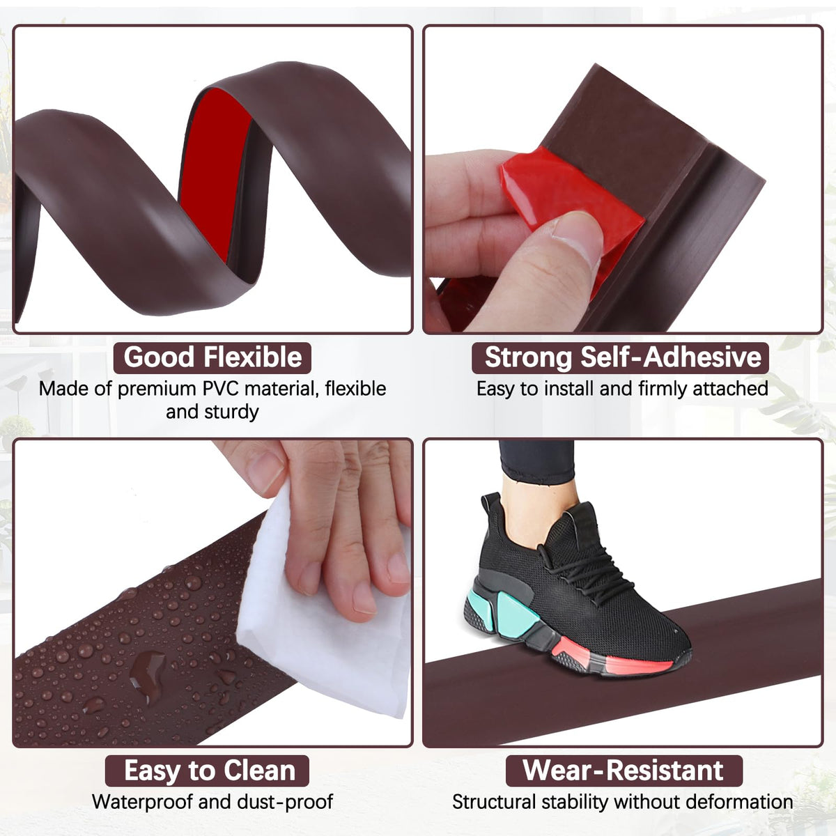 Vinyl Floor Transition Strip Self Adhesive Door Threshold Strip