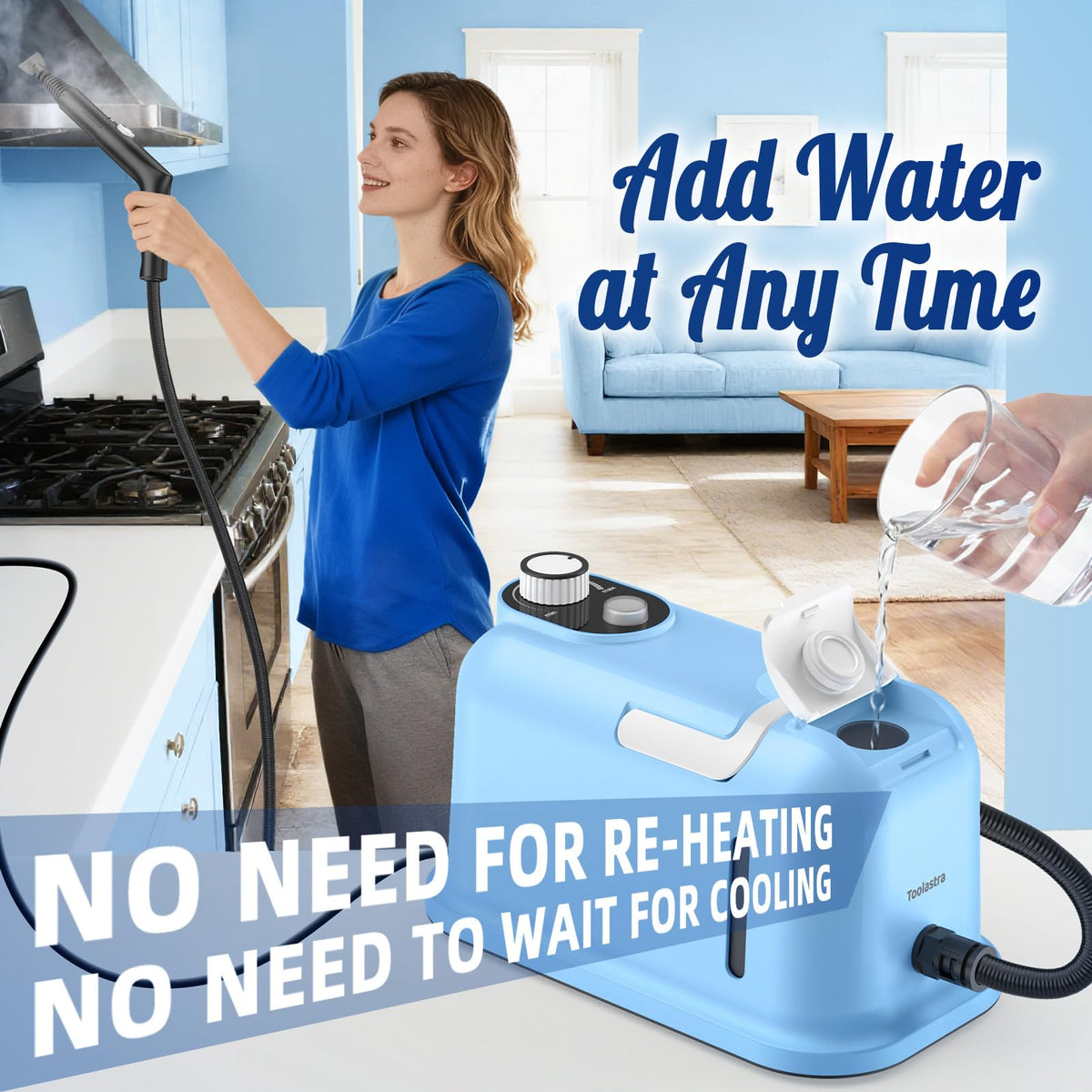 60.87oz Heavy Duty Steam Cleaner 10s Rapid Heating Handheld Steam Cleaner for Home