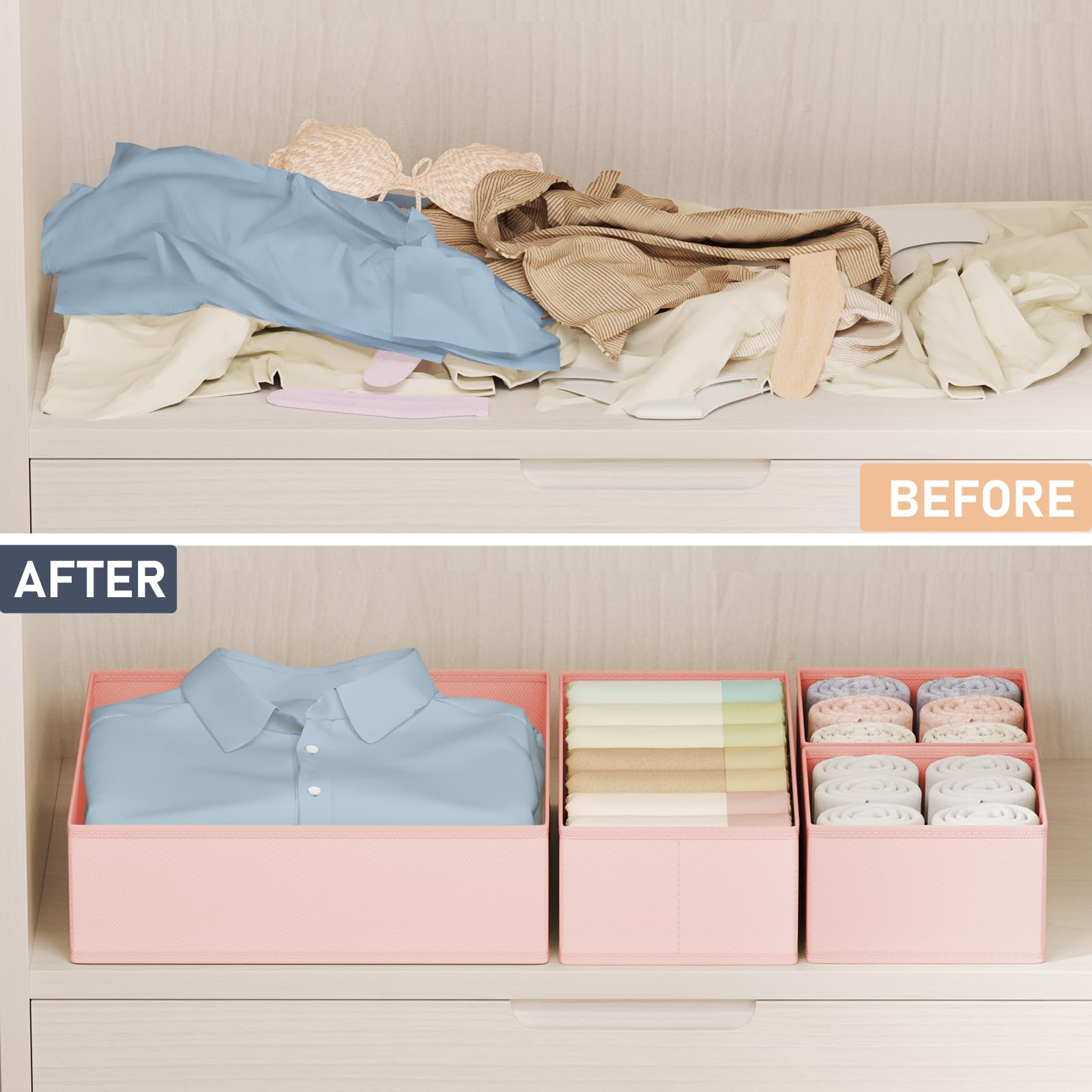 Drawer Organizer Clothes Storage (24 Count)