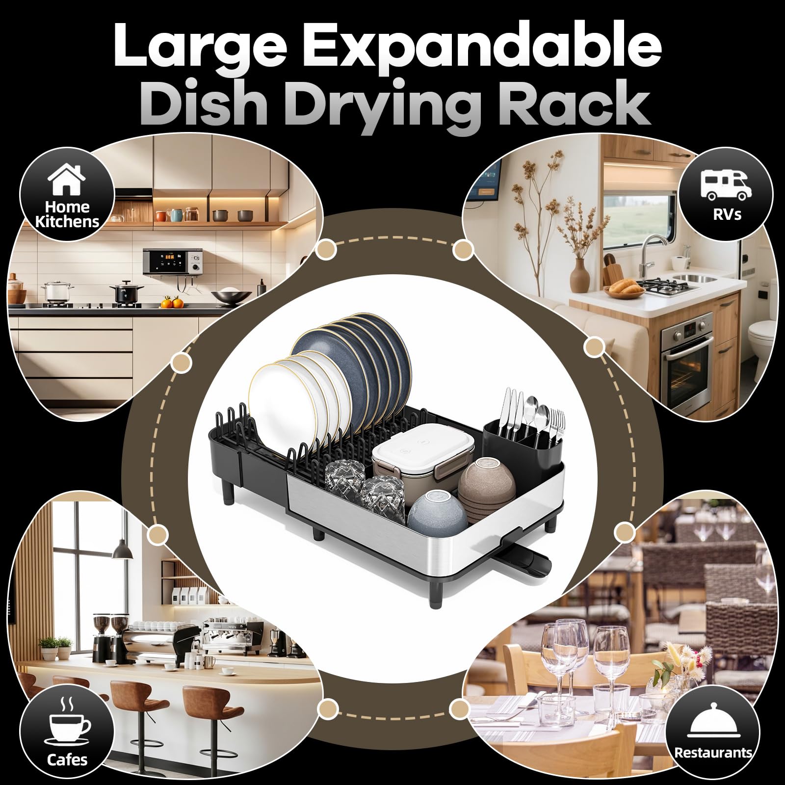 Stainless Steel Dish Drying Rack for Kitchen Counter