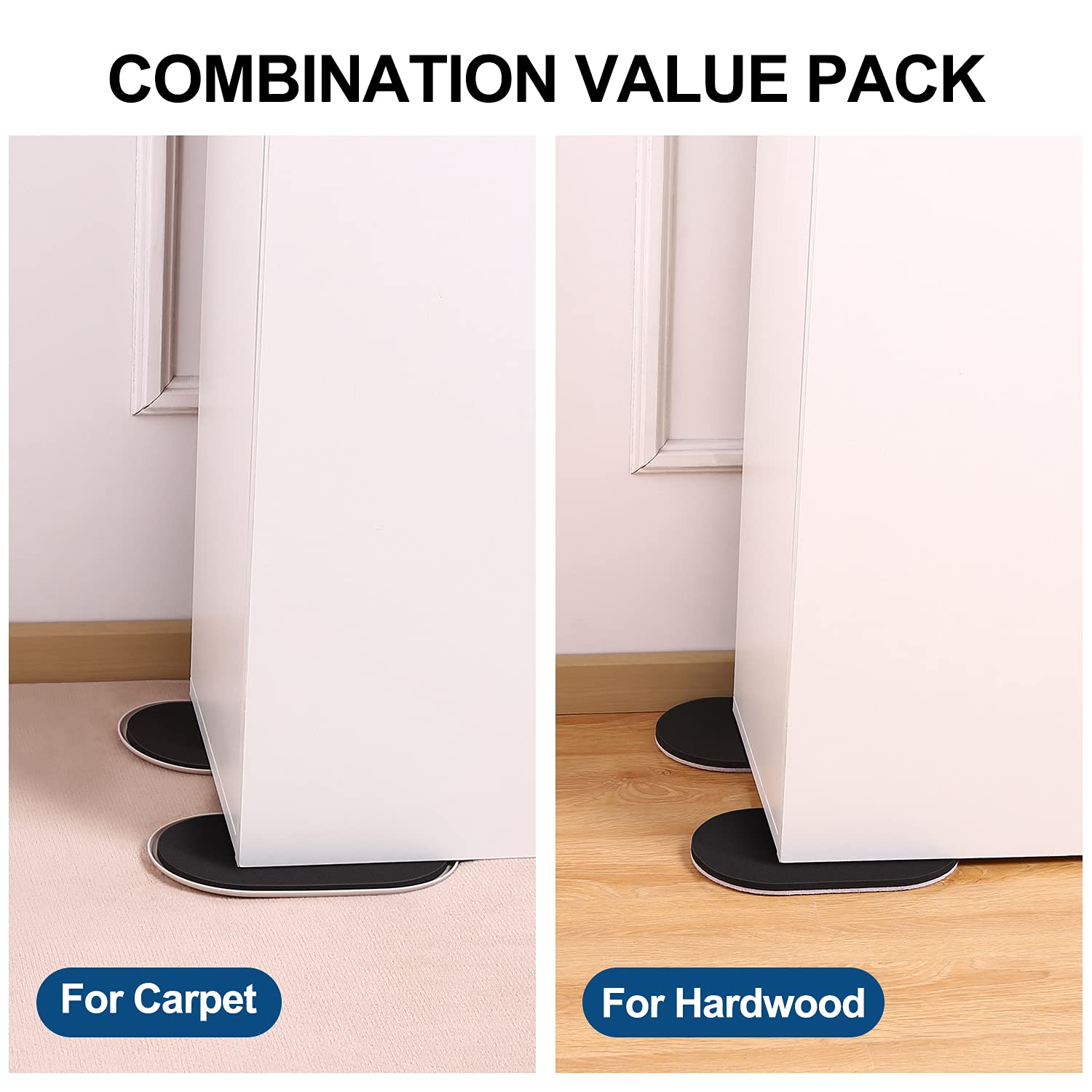 Large Furniture Sliders for Carpet and Hardwood Floors (8 Count)