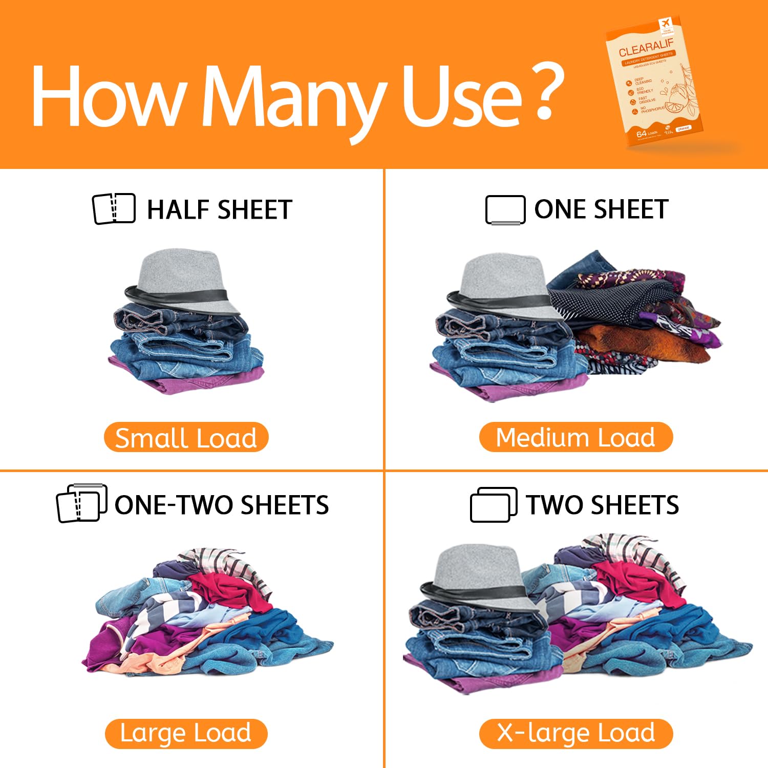 Laundry Detergent Sheets (64 Count)