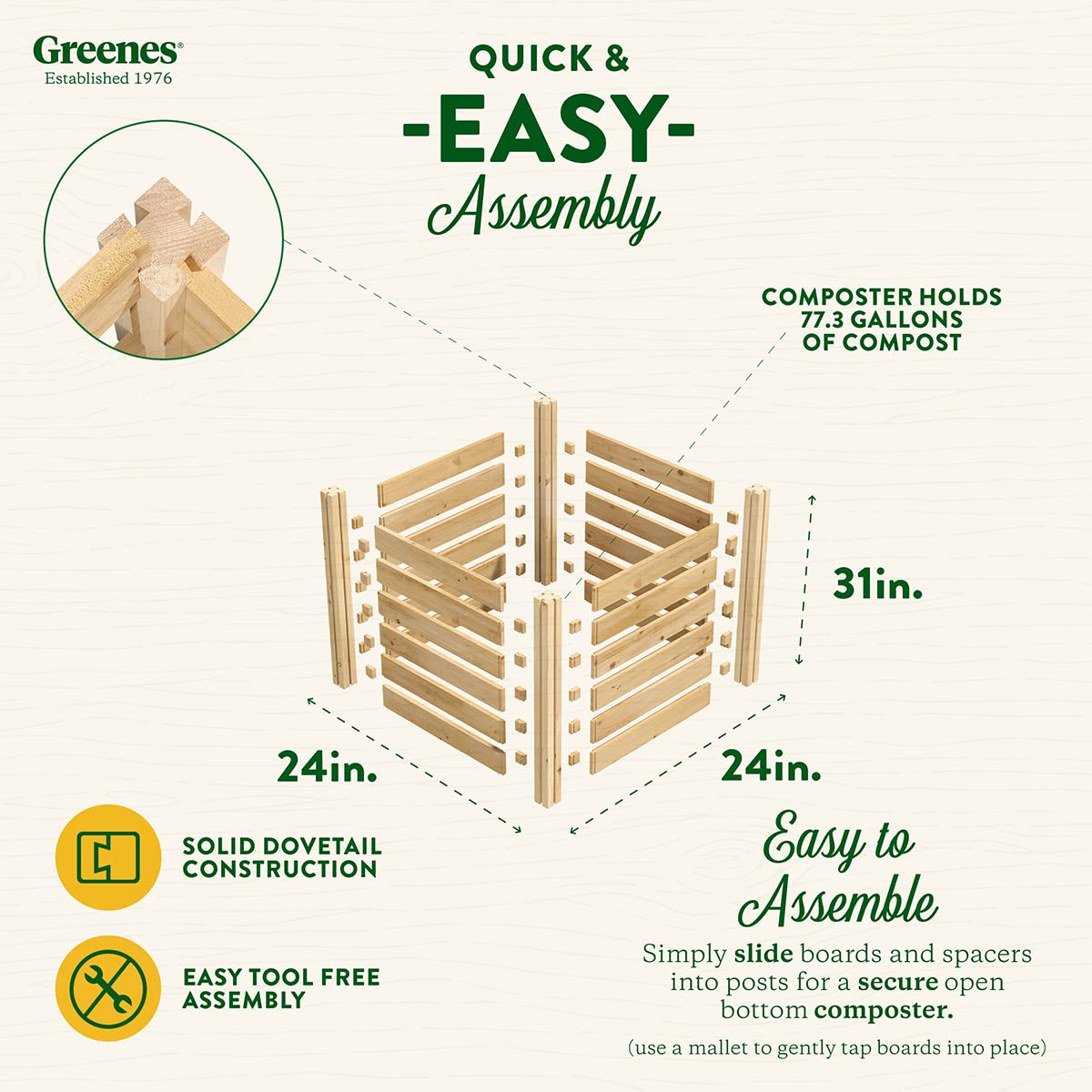 Premium Cedar Wood Composter