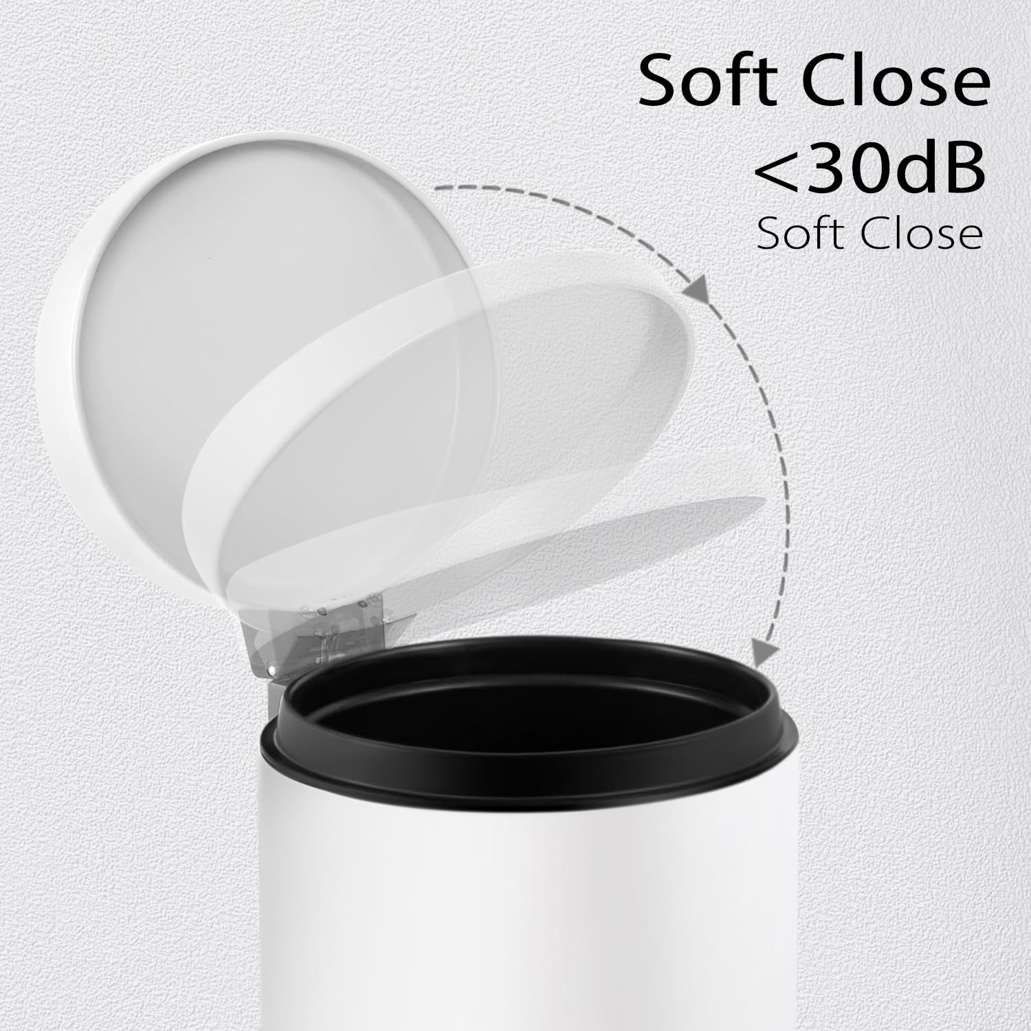 Small Bathroom Trash Can with Lid Soft Close