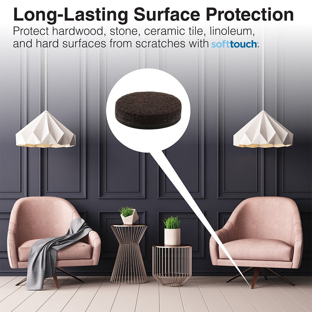 4723295N Heavy Duty 2 Inch Felt Furniture Pads to Protect Hardwood Floors from Scratches (6 Count)