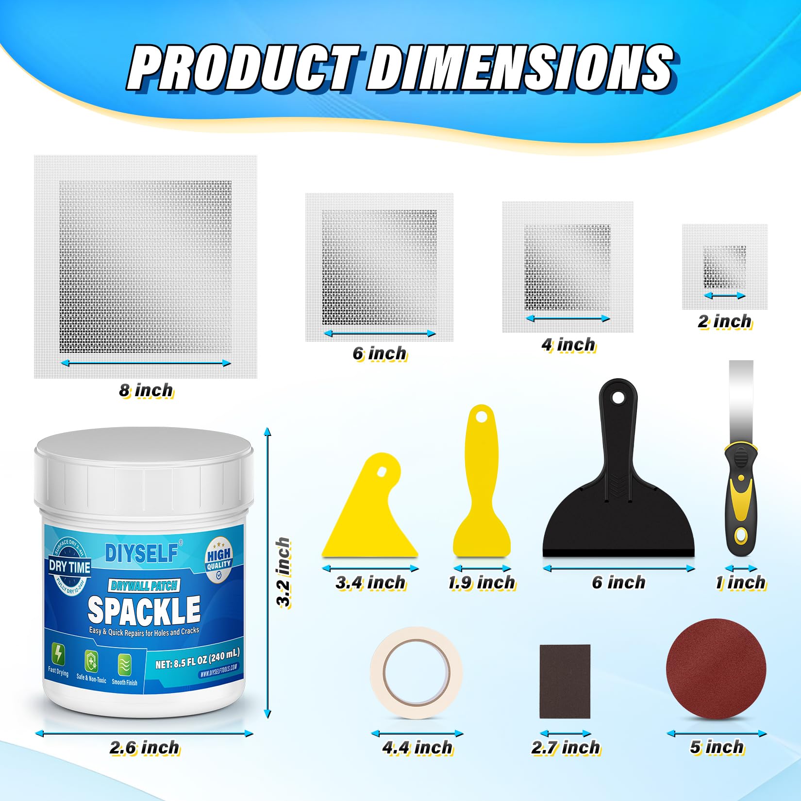 16 Piece Drywall Repair Kit