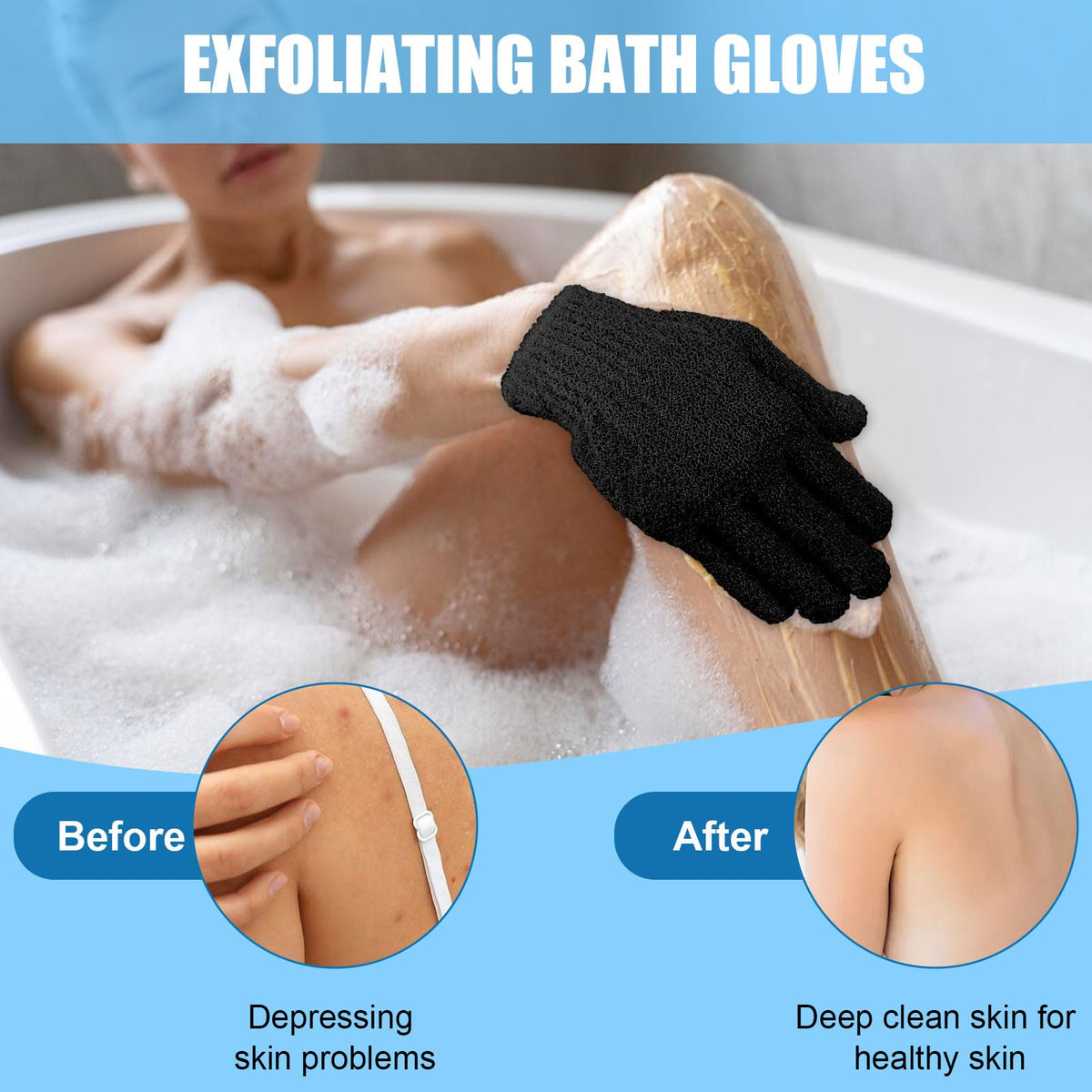 60Pcs Exfoliating Gloves Bulk (60 Count)