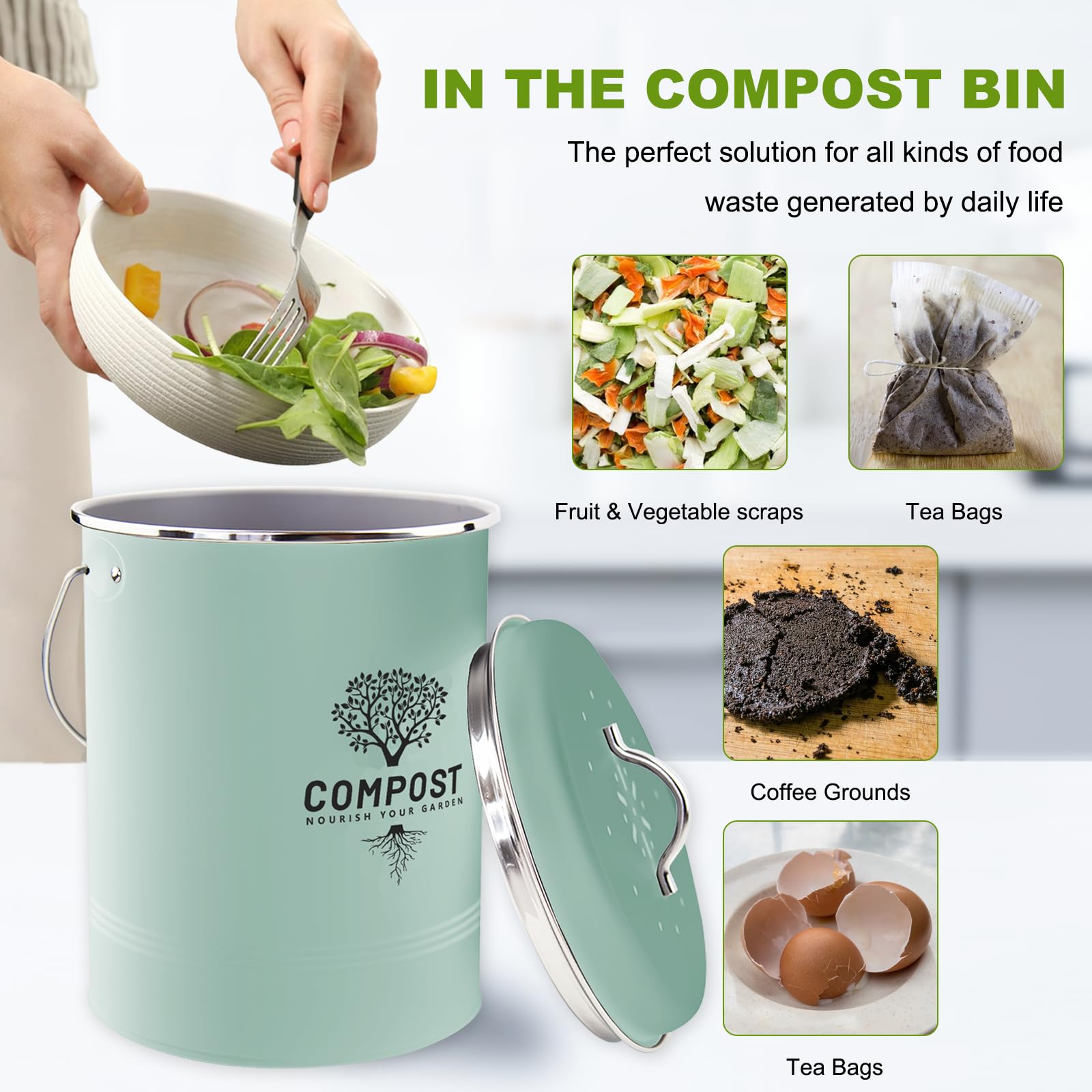 Kitchen Countertop Compost Bin