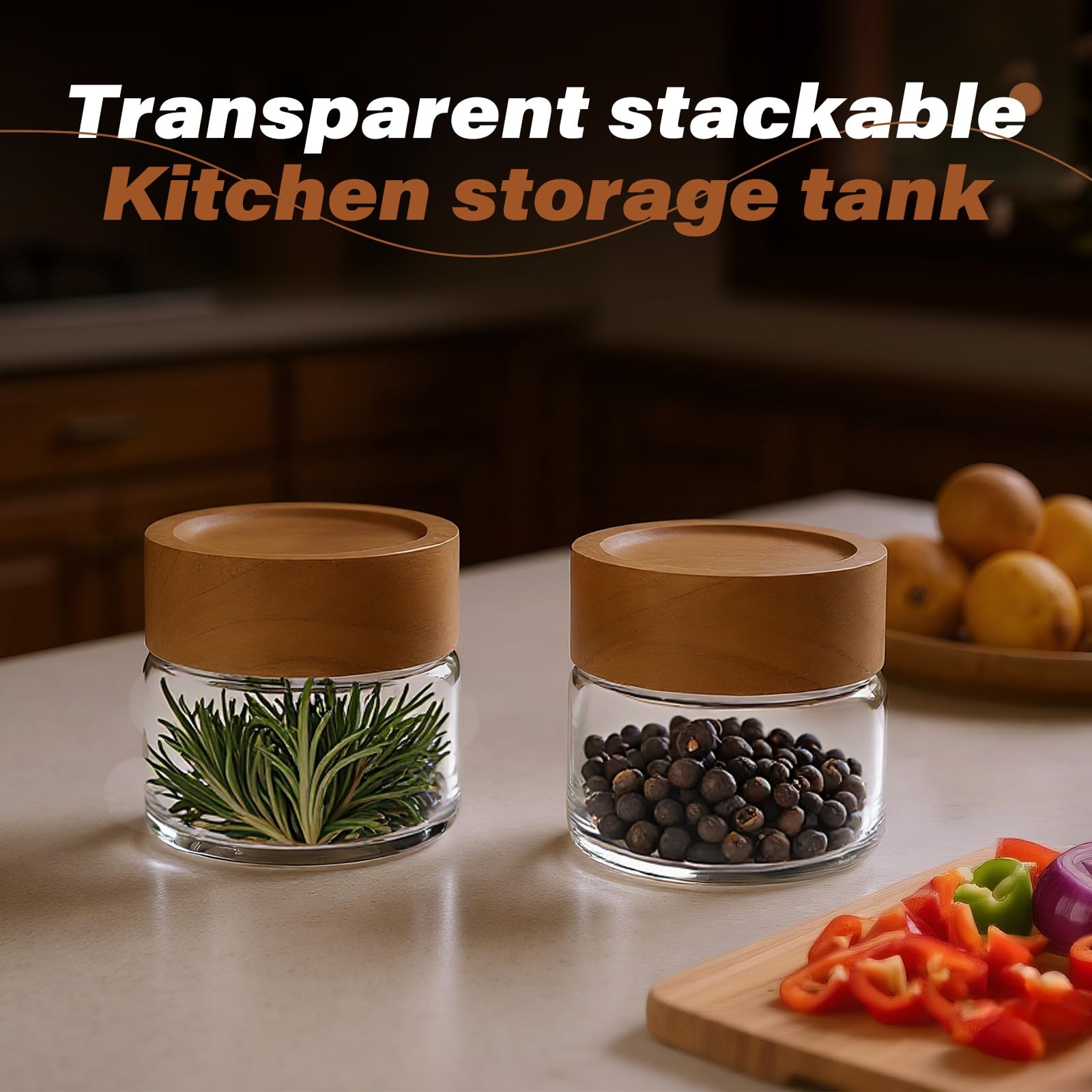 2 Pack 4 fl oz Leakproof Mason Jars with Acacia Wood Lids (6 Count)