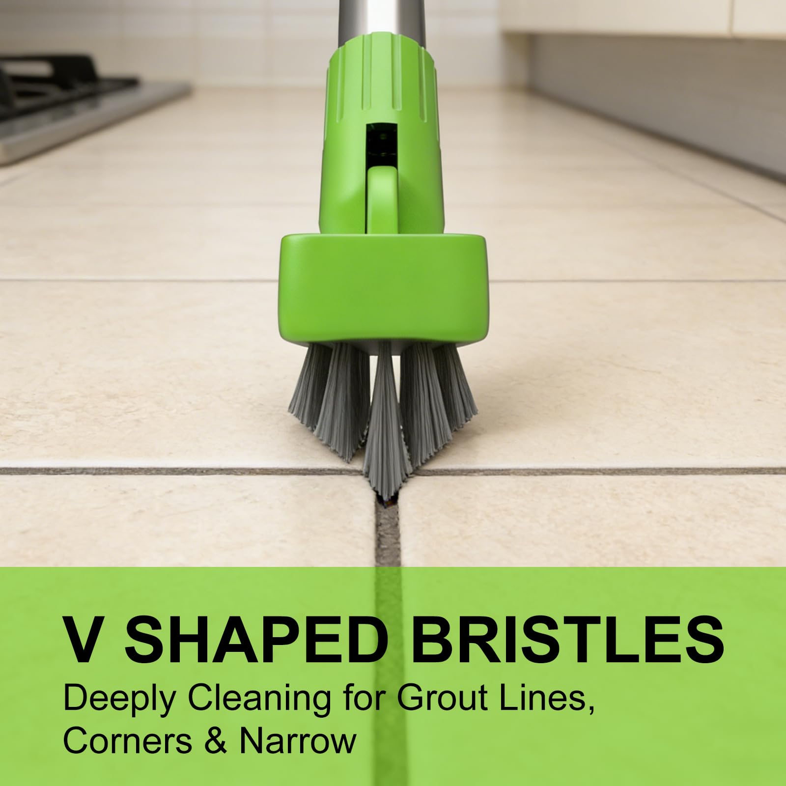 2 Pack Grout Brush with Long Handle