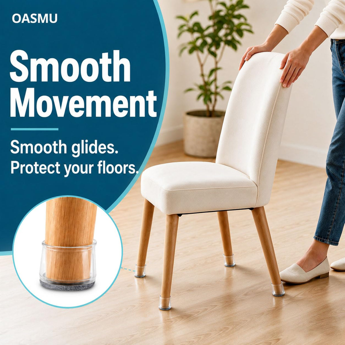 16 Pcs Chair Leg Floor Protectors for Hardwood Floors Silicone Large (16 Count)