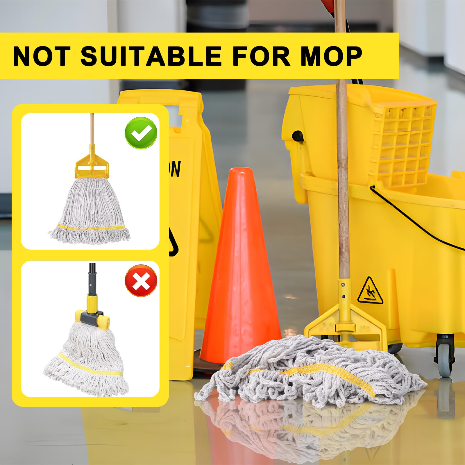 3 Pack Heavy Duty Commercial Mop Head Replacement - ModHome Supplies