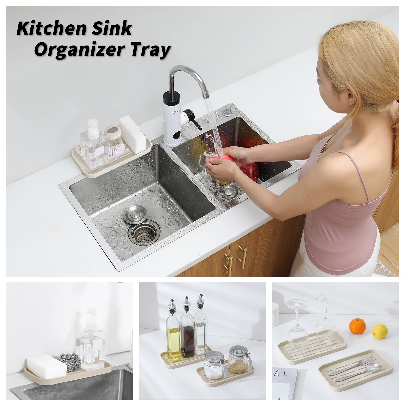 Silicone Kitchen Sink Organizer Tray for Multiple Usage