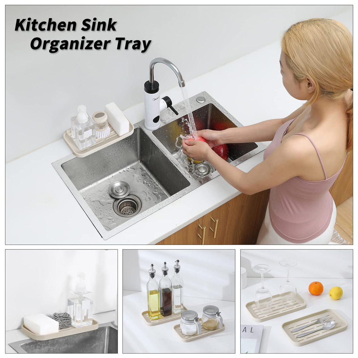 Silicone Kitchen Sink Organizer Tray for Multiple Usage
