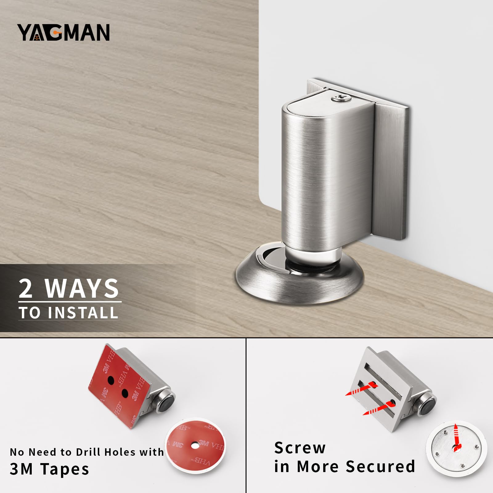 2 Pack Magnetic Door Stopper Floor Mount (2 Count)