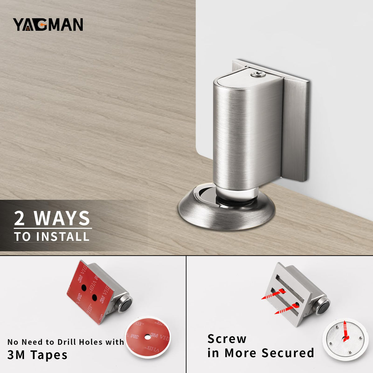 3 Pack Magnetic Door Stopper Floor Mount (3 Count)