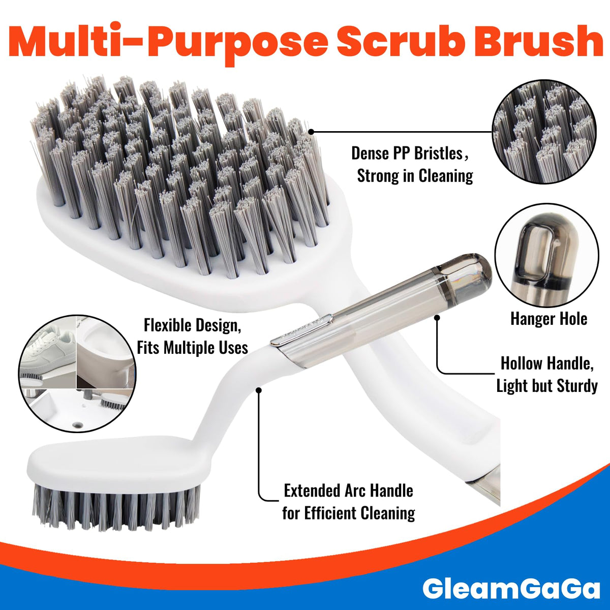 3 Pack Shower Brush for Cleaning (3 Count)