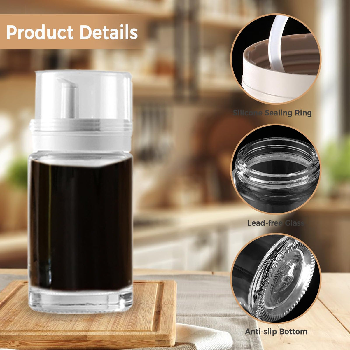 Small Glass Oil and Vinegar Dispenser Bottles