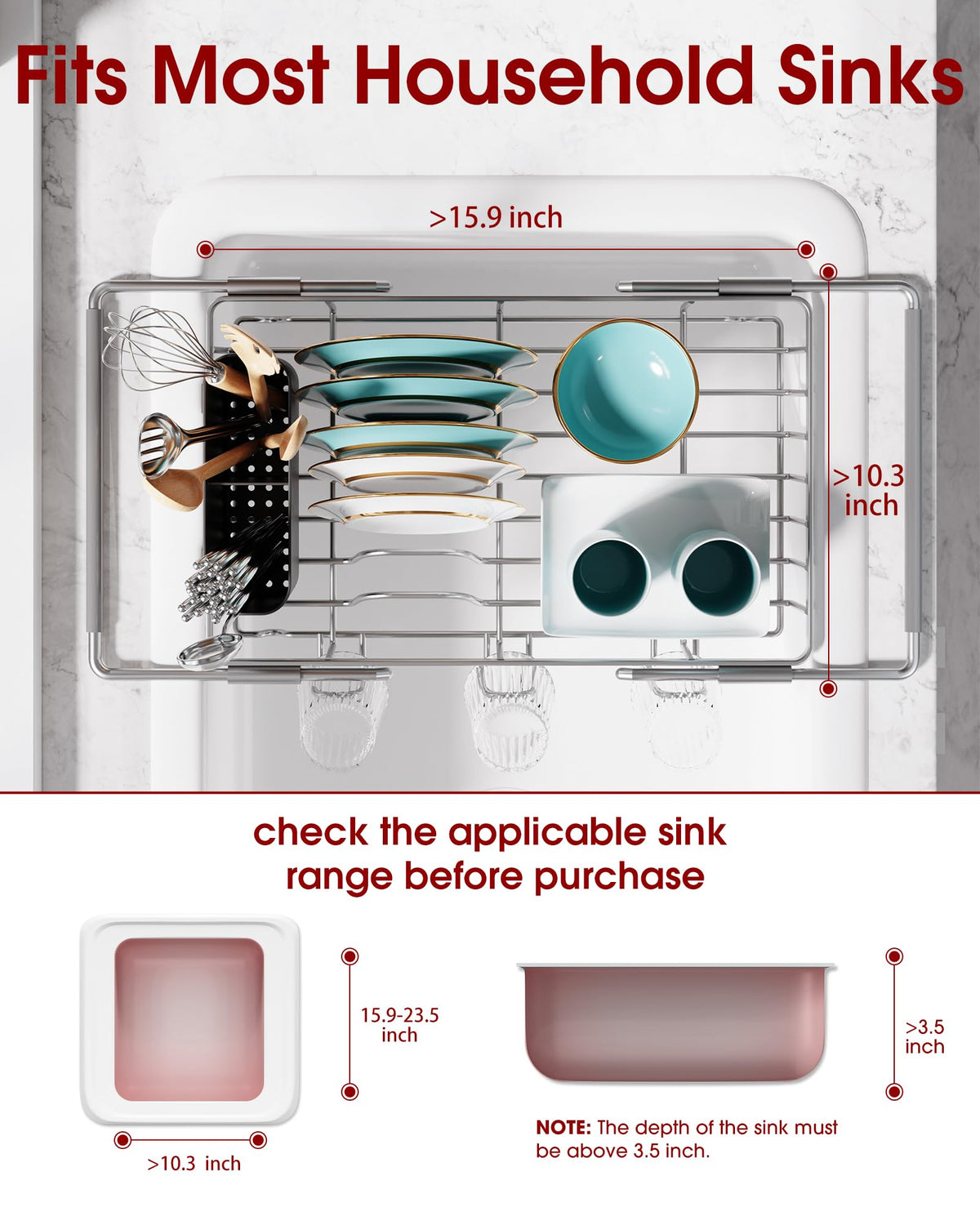 Dish Drying Rack in Sink