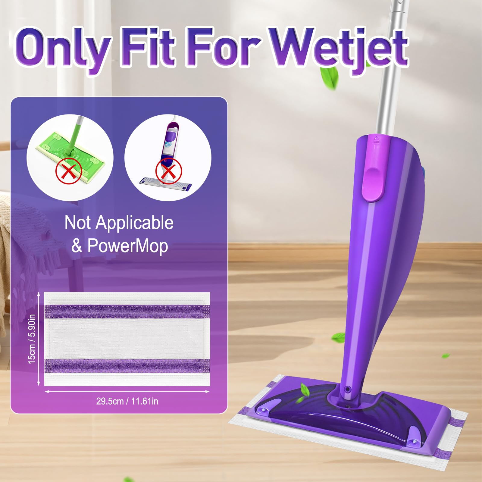 60Pack Mopping Pad Refill for Swiffer Wetjet Mop (60 Count)