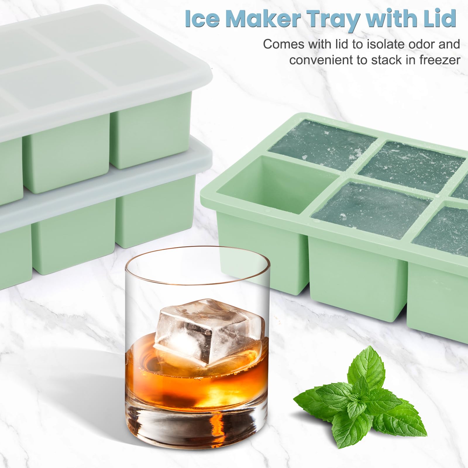 Large Silicone Ice Cube Tray 3Pack (3 Count)