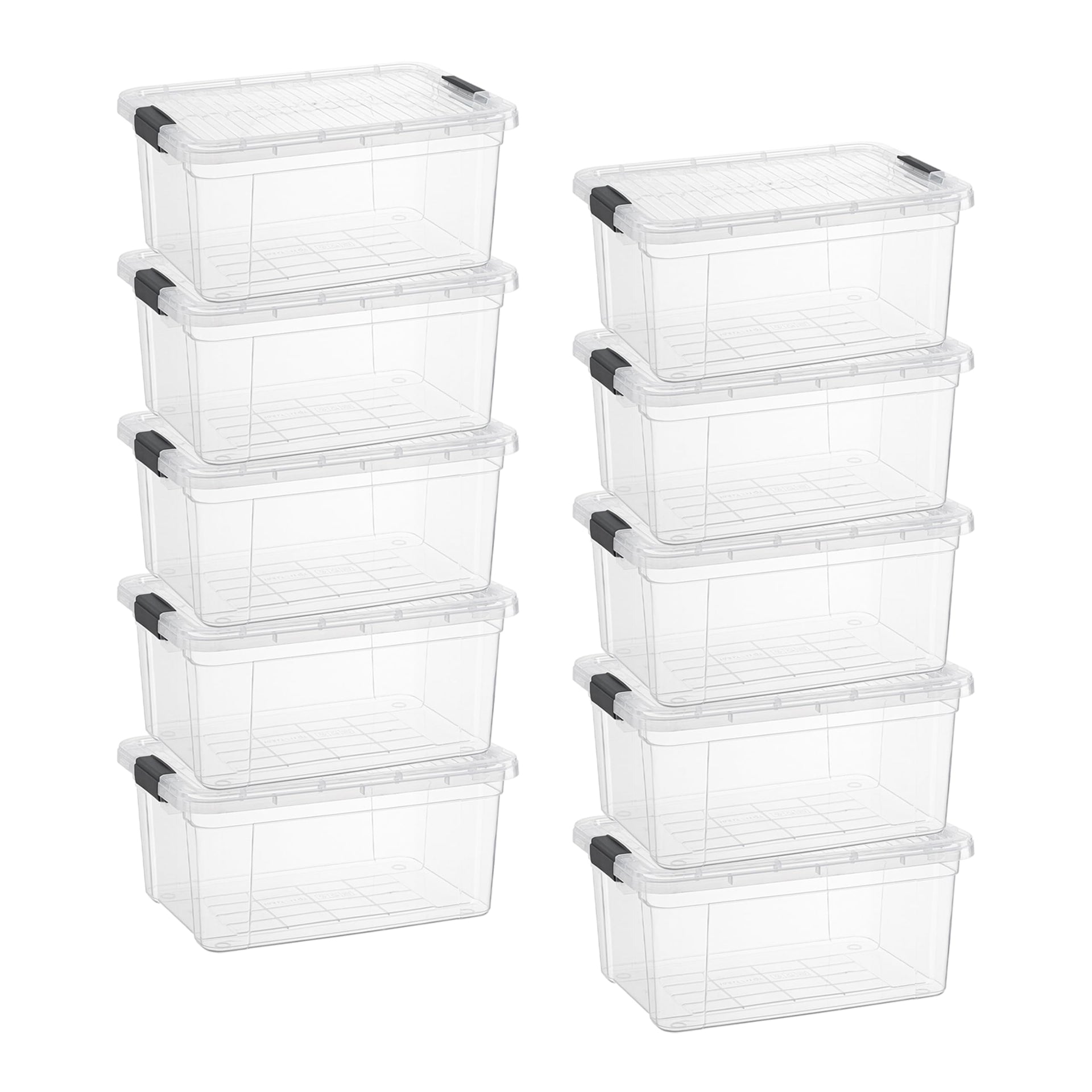 6.6 Quart Clear Plastic Storage Boxes with Lids (10 Count)