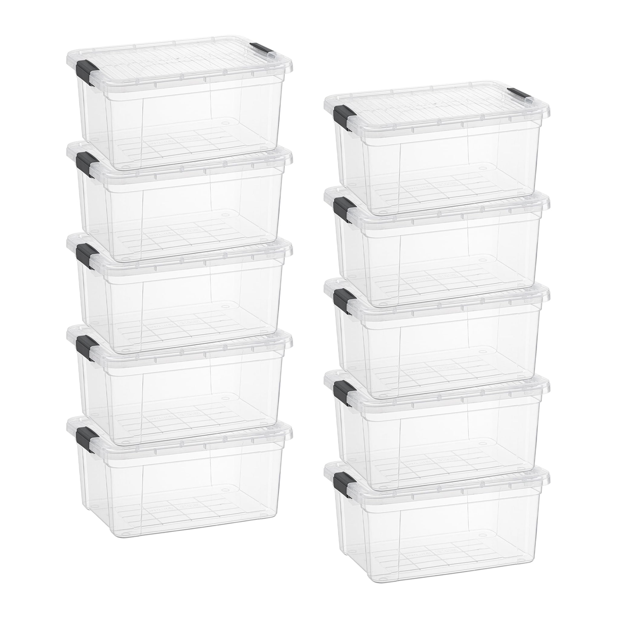 6.6 Quart Clear Plastic Storage Boxes with Lids (10 Count)
