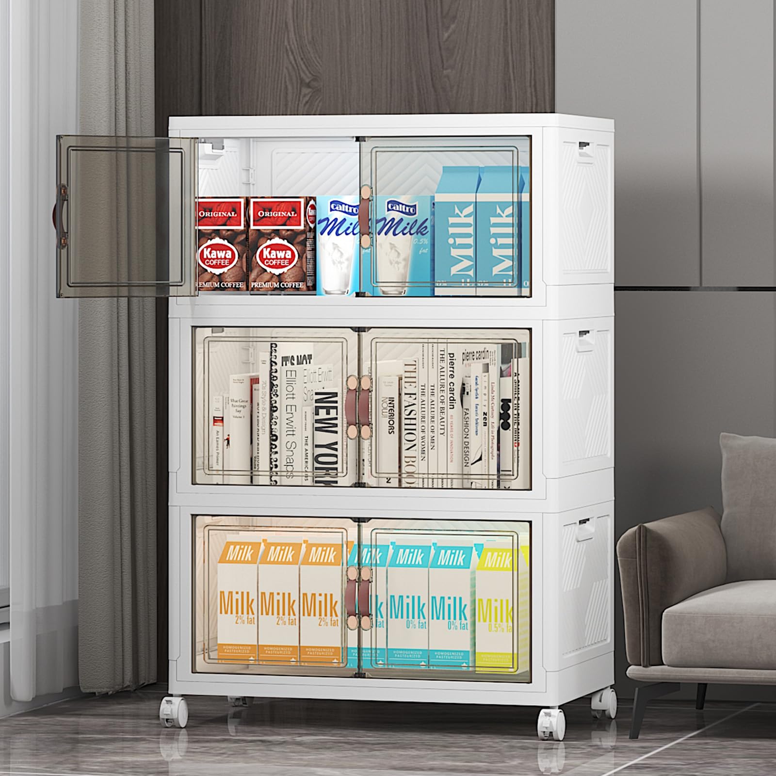 Stackable Storage Bins with Lid (3 Count)