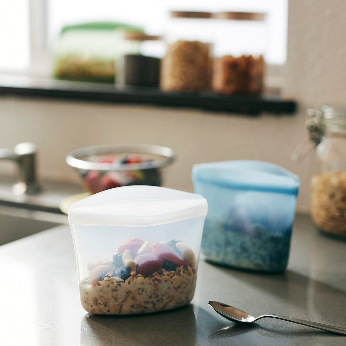 Premium Reusable Silicone Food Storage Bowl