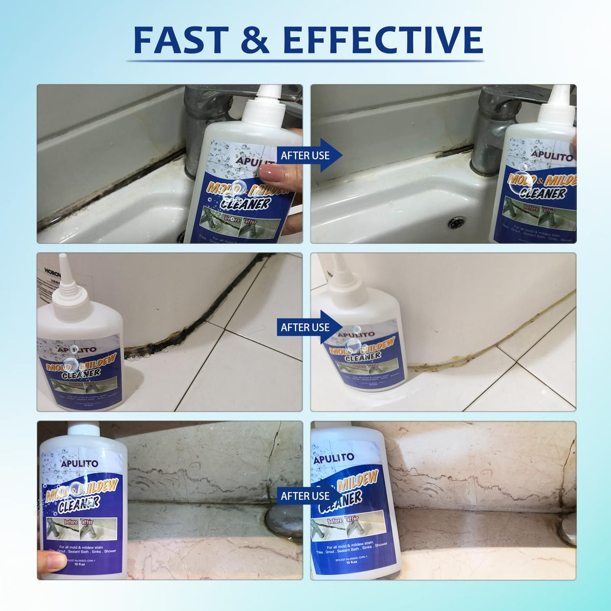 Household Cleaner Gel for Bathroom Shower Kitchen Tile Grout (10 Fl Oz)