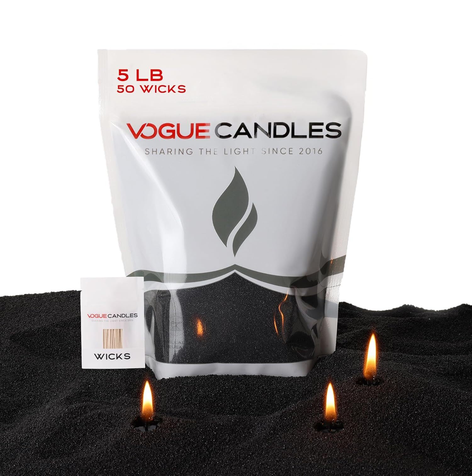Vogue Candles Black Pearled Candle Sand Wax (80 Ounce)