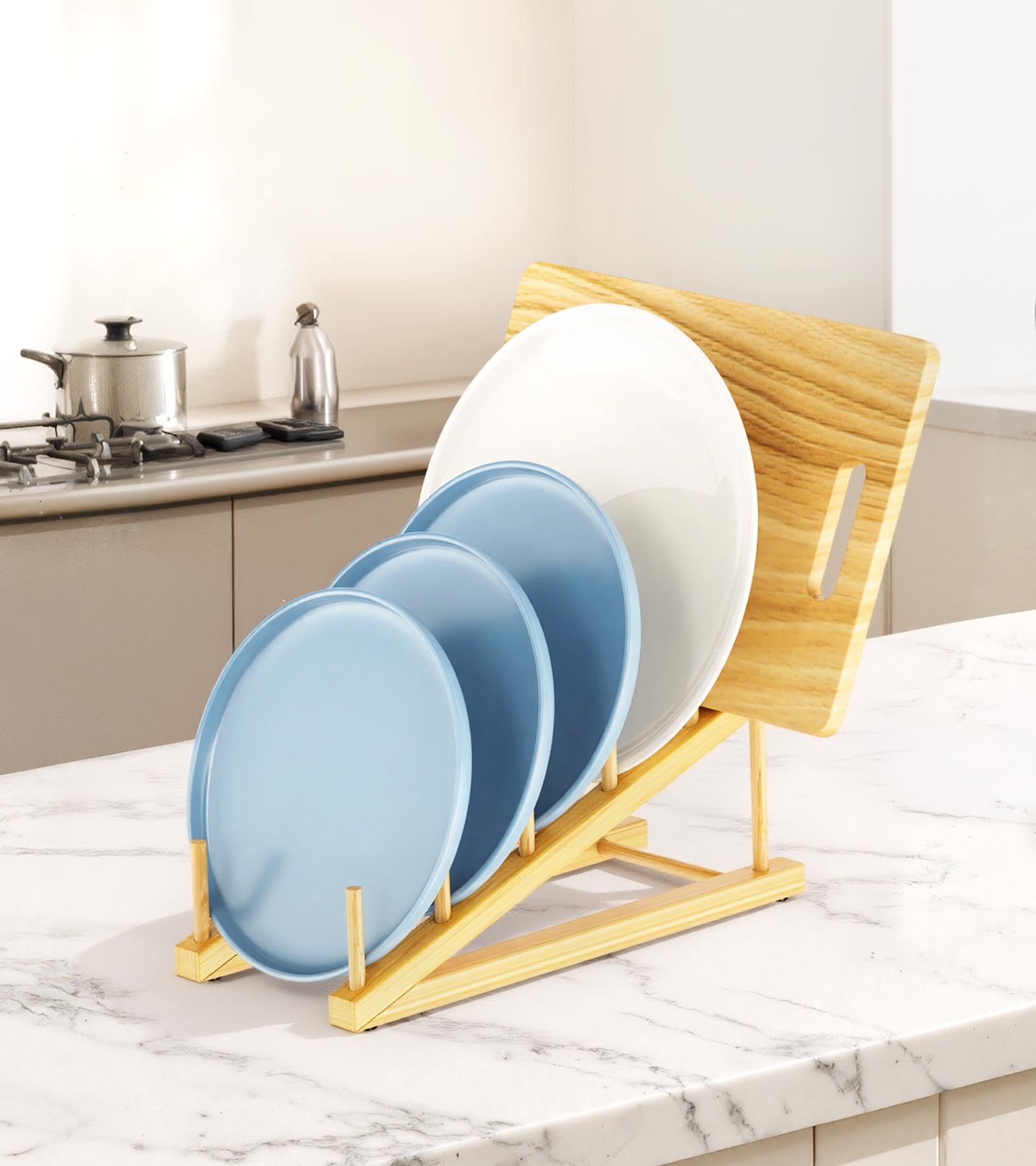 2 Pack Bamboo Dish Drying Rack (2 Count)