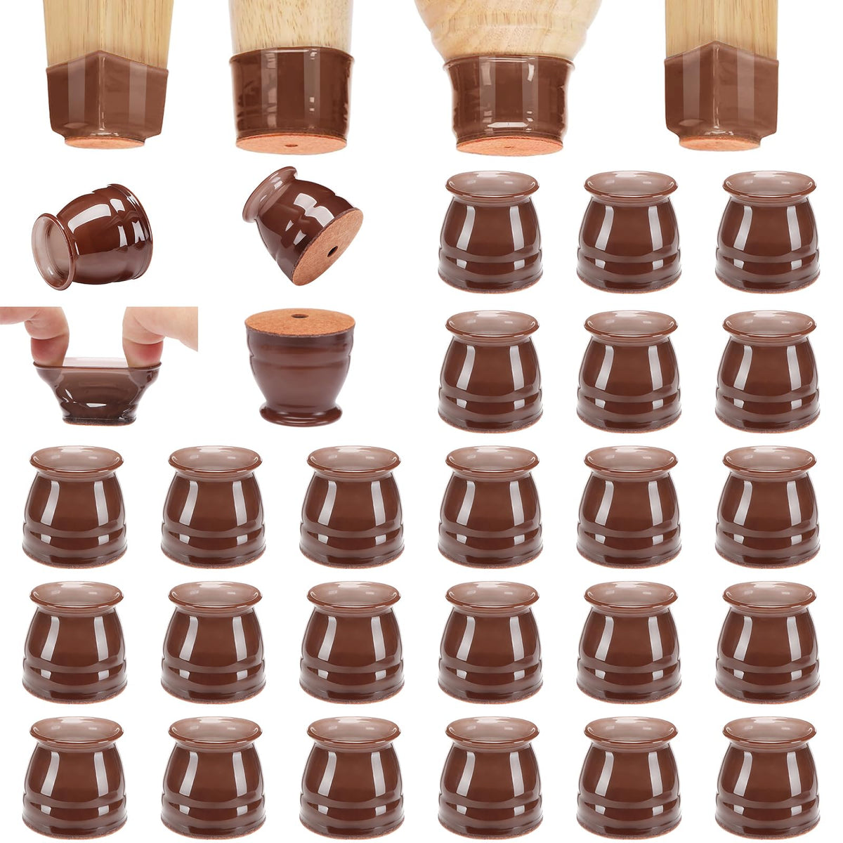 24 Pack Chair Leg Floor Protectors for Hardwood Floors (24 Count)