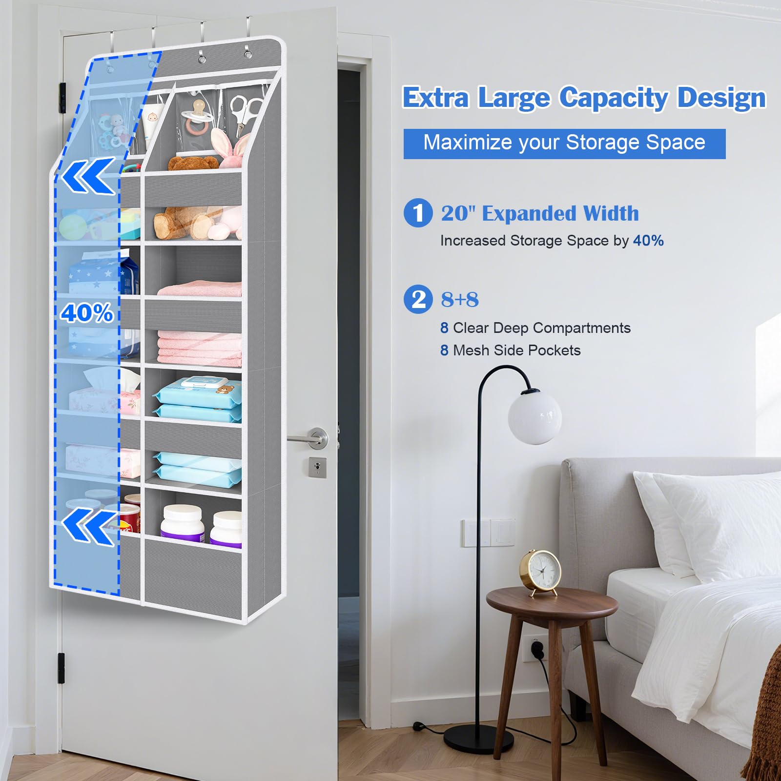 Upgraded Over the Door Organizer for Baby Nursery