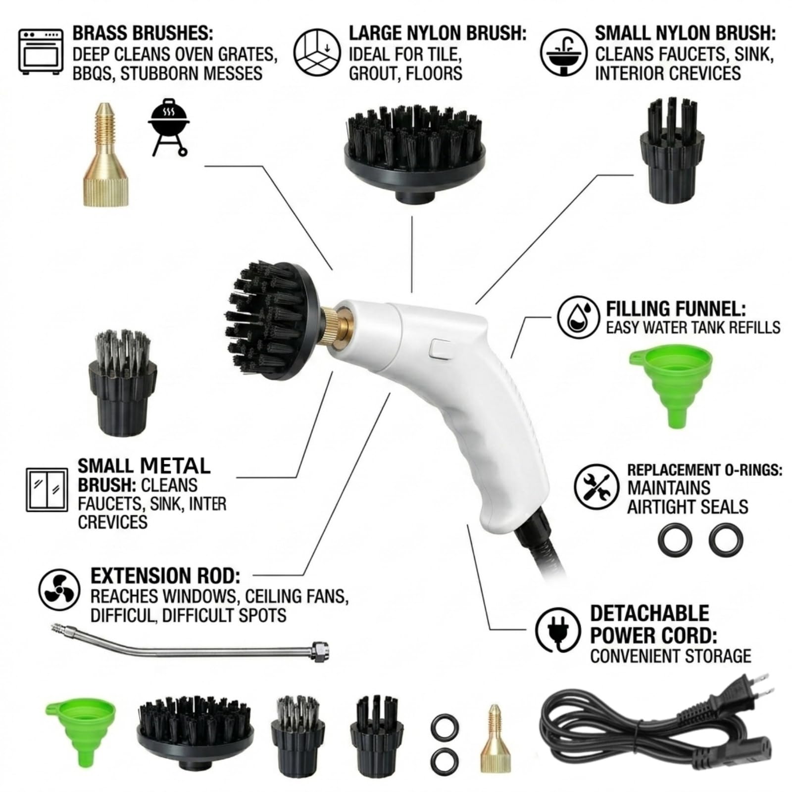 1200W Handheld Steam Cleaner for Home