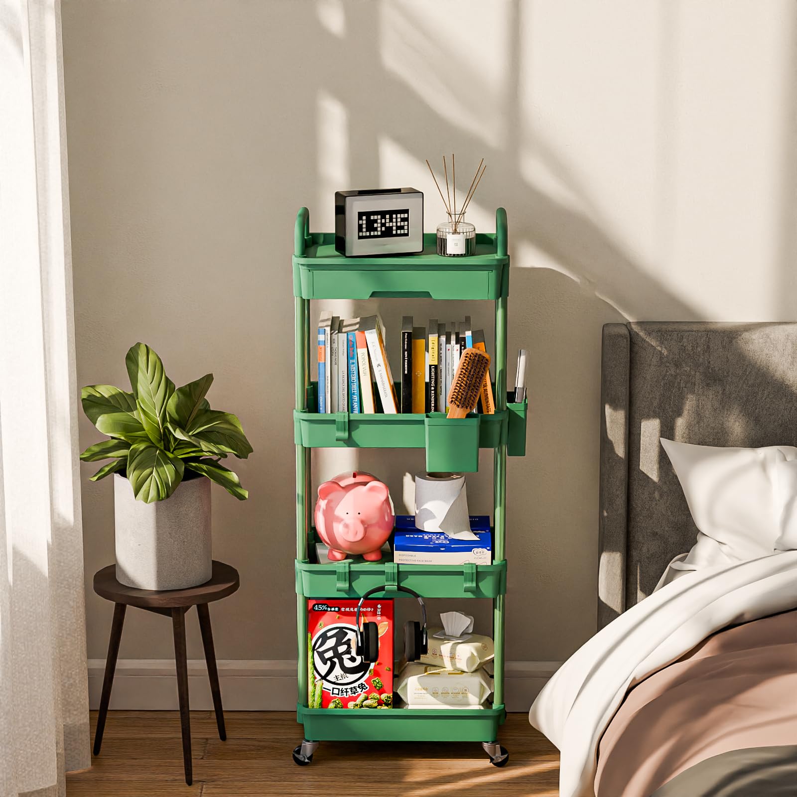 4 Tier Rolling Cart Organizer