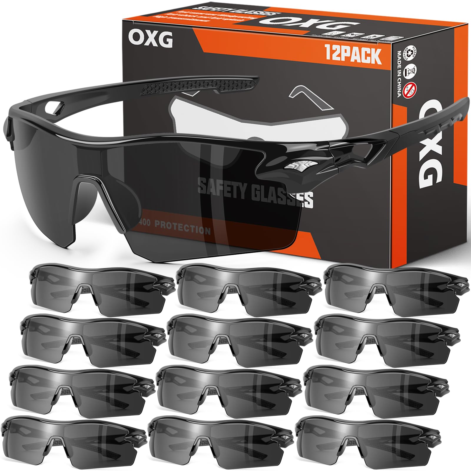 12 Pack Safety Glasses for Men Women (12 Count)