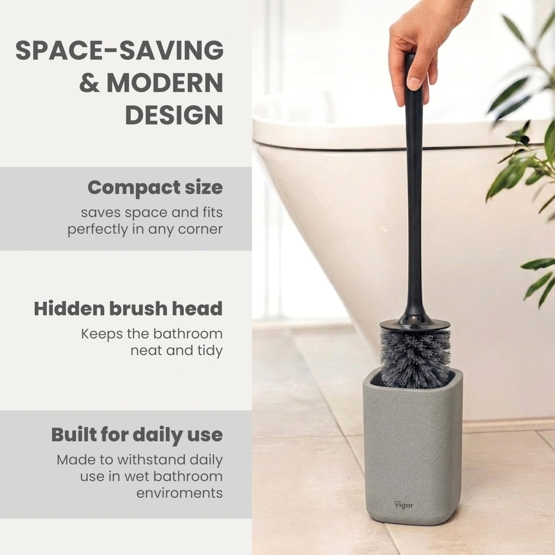 Zense Toilet Brush and Holder Set