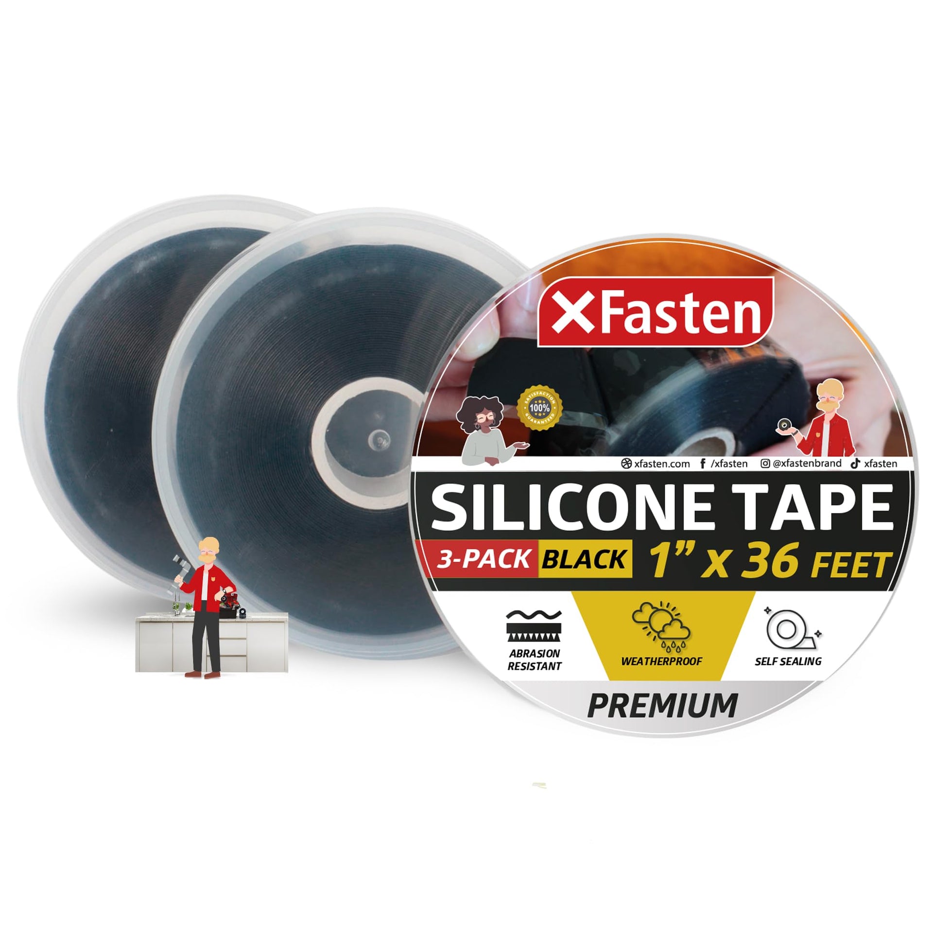 Self Fusing Silicone Tape Waterproof Black (108 Foot)